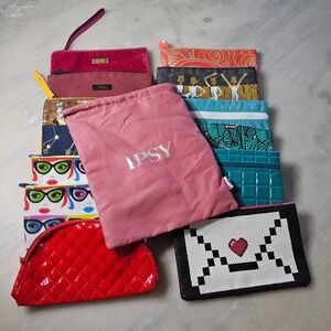 Ipsy Makeup Bags Lot‎ of 14 Assorted Cosmetic Pouches Travel Bags